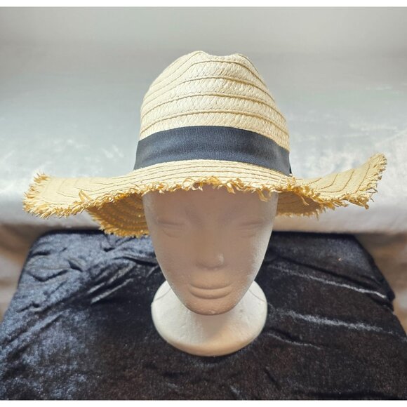 Womens Floppy Summer Sun Beach Wide Brim Straw Hat-One Size - Picture 1 of 5